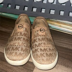 Michael Kors Tan Monogram Slip-On Shoes
Kids